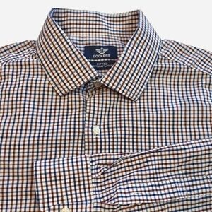 Dockers blue & white checkered button up shirt